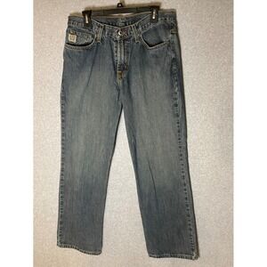 Cinch Mens Jeans 34x32 Straight‎ Leg Western Cowboy Rancher Dark Wash*32x30.5